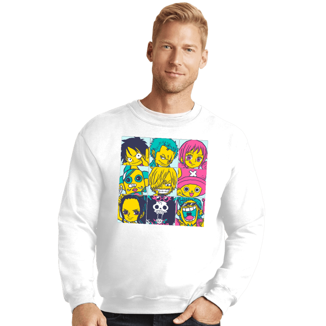 Secret_Shirts Crewneck Sweater, Unisex / Small / White Pirate Pop