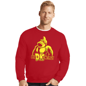 Daily_Deal_Shirts Crewneck Sweater, Unisex / Small / Red Big DK Energy