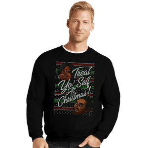 Shirts Crewneck Sweater, Unisex / Small / Black Treat Yoself