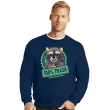 Load image into Gallery viewer, Shirts Crewneck Sweater, Unisex / Small / Navy 100% Trash
