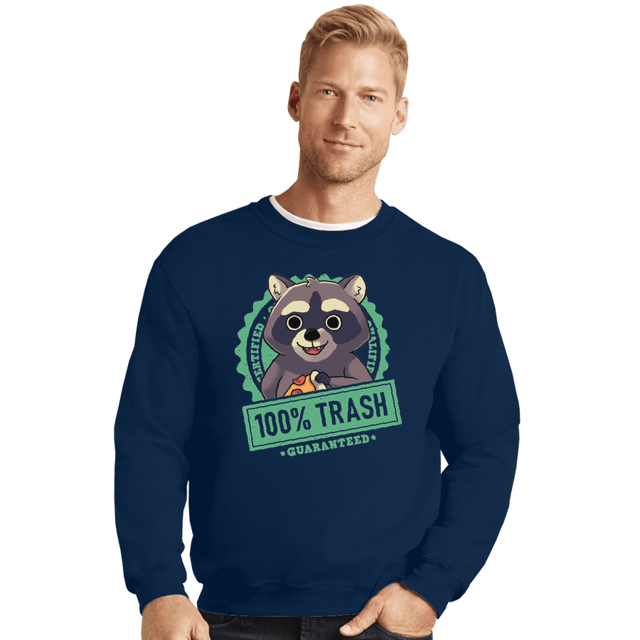 Shirts Crewneck Sweater, Unisex / Small / Navy 100% Trash
