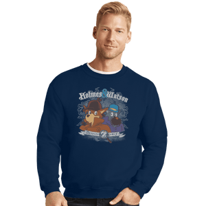 Shirts Crewneck Sweater, Unisex / Small / Navy Holmes and Watson