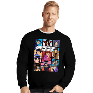 Daily_Deal_Shirts Crewneck Sweater, Unisex / Small / Black The Wandering Samurai