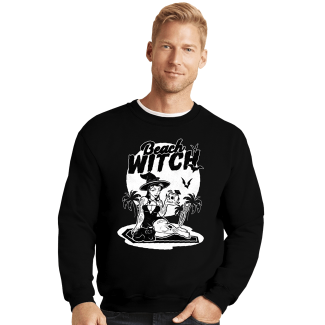 Secret_Shirts Crewneck Sweater, Unisex / Small / Black Beach Witch