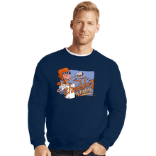 Load image into Gallery viewer, Secret_Shirts Crewneck Sweater, Unisex / Small / Navy Cheddar Whizzy!
