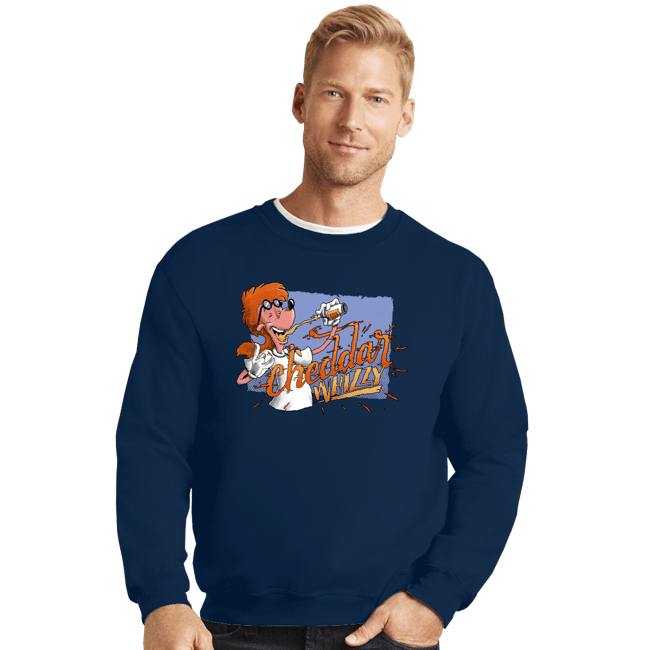 Secret_Shirts Crewneck Sweater, Unisex / Small / Navy Cheddar Whizzy!
