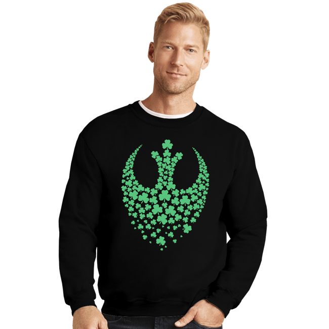Secret_Shirts Crewneck Sweater, Unisex / Small / Black Shamrock Rebel