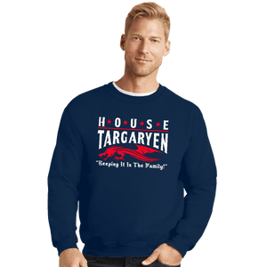 Daily_Deal_Shirts Crewneck Sweater, Unisex / Small / Navy House Targaryen