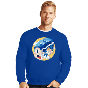 Shirts Crewneck Sweater, Unisex / Small / Royal Blue The Blue Bomber Head