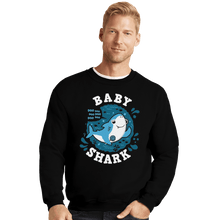 Load image into Gallery viewer, Shirts Crewneck Sweater, Unisex / Small / Black Cute Baby Shark
