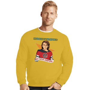 Daily_Deal_Shirts Crewneck Sweater, Unisex / Small / Gold Rage Against The Republic