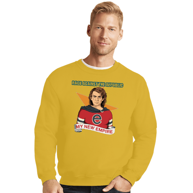 Daily_Deal_Shirts Crewneck Sweater, Unisex / Small / Gold Rage Against The Republic