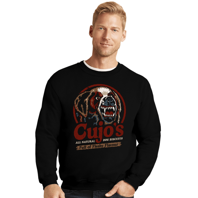 Daily_Deal_Shirts Crewneck Sweater, Unisex / Small / Black Cujo's Dog Food
