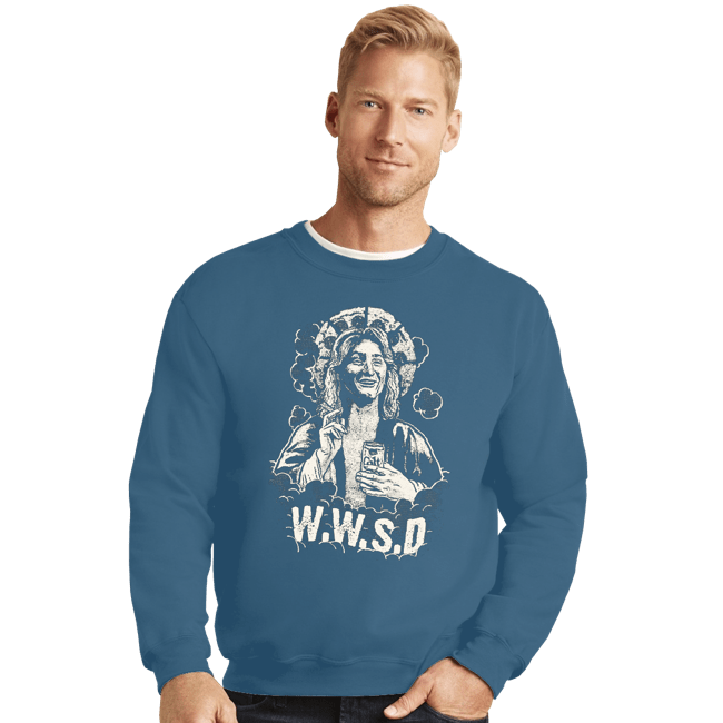 Secret_Shirts Crewneck Sweater, Unisex / Small / Indigo Blue W.W.S.D.
