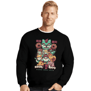Shirts Crewneck Sweater, Unisex / Small / Black Smash Cats