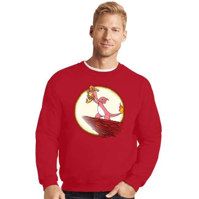 Shirts Crewneck Sweater, Unisex / Small / Red PokeKing