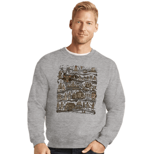Daily_Deal_Shirts Crewneck Sweater, Unisex / Small / Sports Grey Tapestry Of The Quested Grail