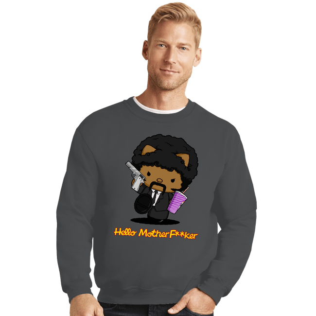 Secret_Shirts Crewneck Sweater, Unisex / Small / Charcoal Hello Motherf*cker