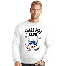 Load image into Gallery viewer, Secret_Shirts Crewneck Sweater, Unisex / Small / White Shellfire Club
