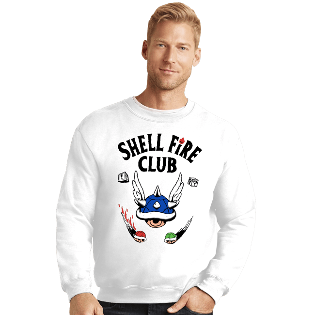 Secret_Shirts Crewneck Sweater, Unisex / Small / White Shellfire Club
