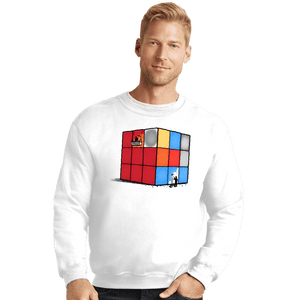 Shirts Crewneck Sweater, Unisex / Small / White Solving The Cube
