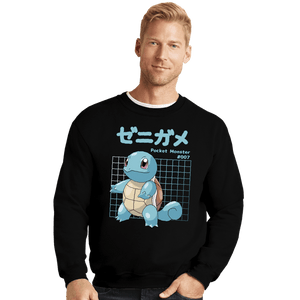 Sold_Out_Shirts Crewneck Sweater, Unisex / Small / Black Squirtle X-Ray