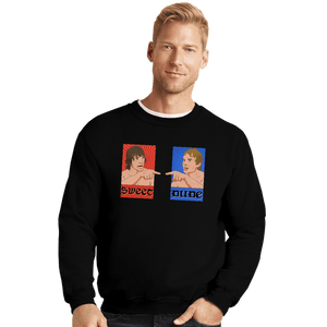 Daily_Deal_Shirts Crewneck Sweater, Unisex / Small / Black Angry Tattoo Dudes