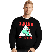 Load image into Gallery viewer, Shirts Crewneck Sweater, Unisex / Small / Black Confused Dino
