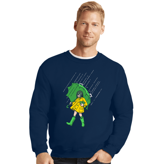 Secret_Shirts Crewneck Sweater, Unisex / Small / Navy Frog Girl