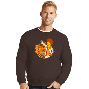 Shirts Crewneck Sweater, Unisex / Small / Dark Chocolate Disco Stu