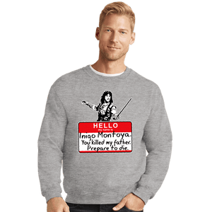 Daily_Deal_Shirts Crewneck Sweater, Unisex / Small / Sports Grey Inigo Hello