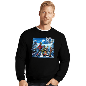 Daily_Deal_Shirts Crewneck Sweater, Unisex / Small / Black The Jingle Bells Holiday Road