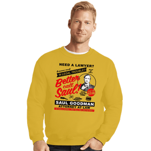 Secret_Shirts Crewneck Sweater, Unisex / Small / Gold Legal Trouble