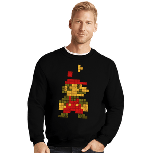 Daily_Deal_Shirts Crewneck Sweater, Unisex / Small / Black Retro Puzzle