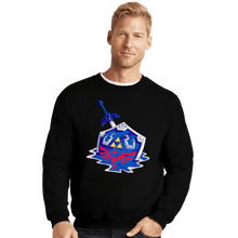 Load image into Gallery viewer, Daily_Deal_Shirts Crewneck Sweater, Unisex / Small / Black Melting Shield and Sword
