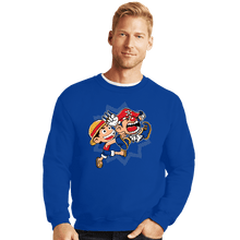 Load image into Gallery viewer, Secret_Shirts Crewneck Sweater, Unisex / Small / Royal Blue Super Stretchy Boy
