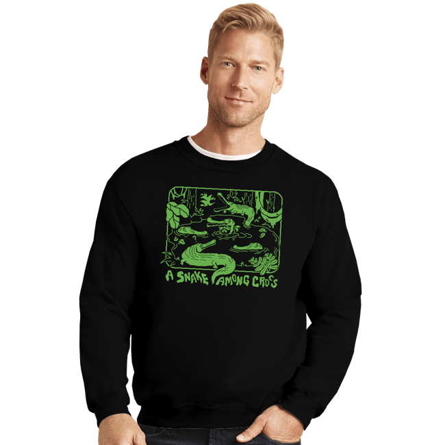 Daily_Deal_Shirts Crewneck Sweater, Unisex / Small / Black Down In The Delta