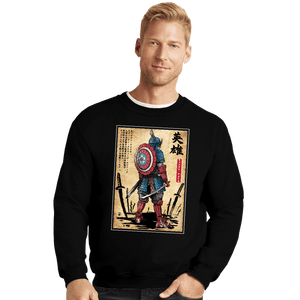 Daily_Deal_Shirts Crewneck Sweater, Unisex / Small / Black Captain Samurai