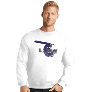 Shirts Crewneck Sweater, Unisex / Small / White Black Swordsman