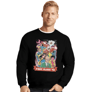 Shirts Crewneck Sweater, Unisex / Small / Black First Class '92