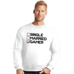 Shirts Crewneck Sweater, Unisex / Small / White The Gamer