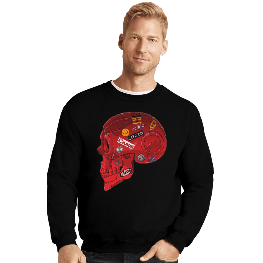 Shirts Crewneck Sweater, Unisex / Small / Black Akira Skull
