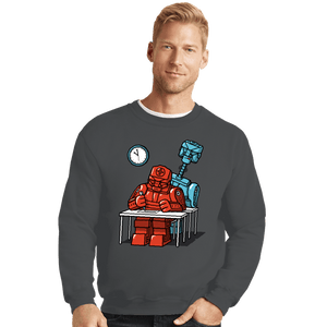 Secret_Shirts Crewneck Sweater, Unisex / Small / Charcoal Robot Exam