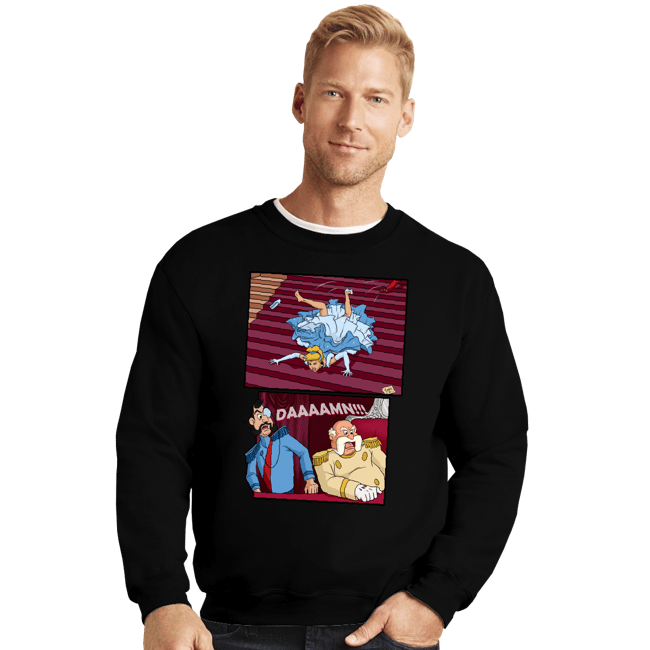 Secret_Shirts Crewneck Sweater, Unisex / Small / Black Falling Princess