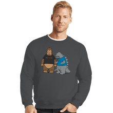 Load image into Gallery viewer, Daily_Deal_Shirts Crewneck Sweater, Unisex / Small / Charcoal Stupid Kaijus!
