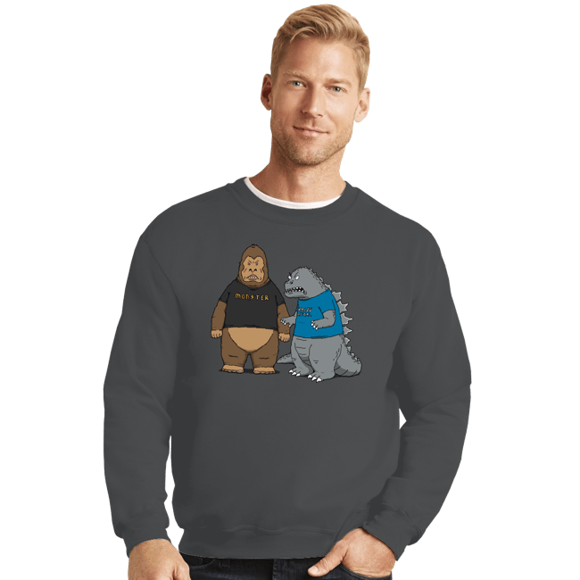 Daily_Deal_Shirts Crewneck Sweater, Unisex / Small / Charcoal Stupid Kaijus!