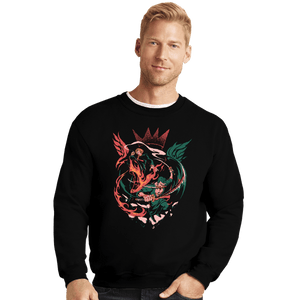 Daily_Deal_Shirts Crewneck Sweater, Unisex / Small / Black The Wings Of The King