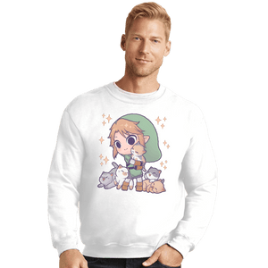 Daily_Deal_Shirts Crewneck Sweater, Unisex / Small / White Twilight Kittens