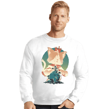 Load image into Gallery viewer, Daily_Deal_Shirts Crewneck Sweater, Unisex / Small / White Shinra Spy Moggy
