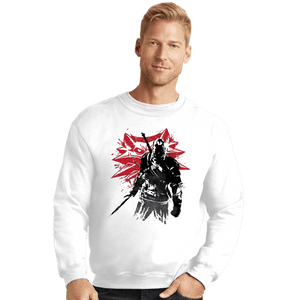 Shirts Crewneck Sweater, Unisex / Small / White The Witcher Sumi-e